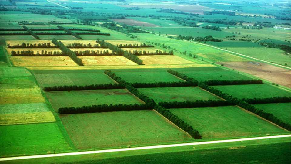 Aerial photo of research farm